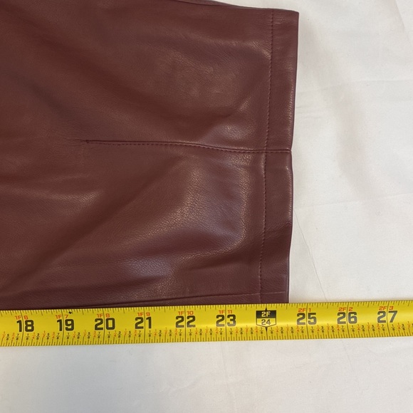 Pilcro The Breaker Cropped Faux Leather Pleated Pants Brown Size M - Picture 15 of 16